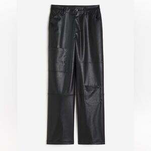 H&M Vegan Leather Cargo Pants